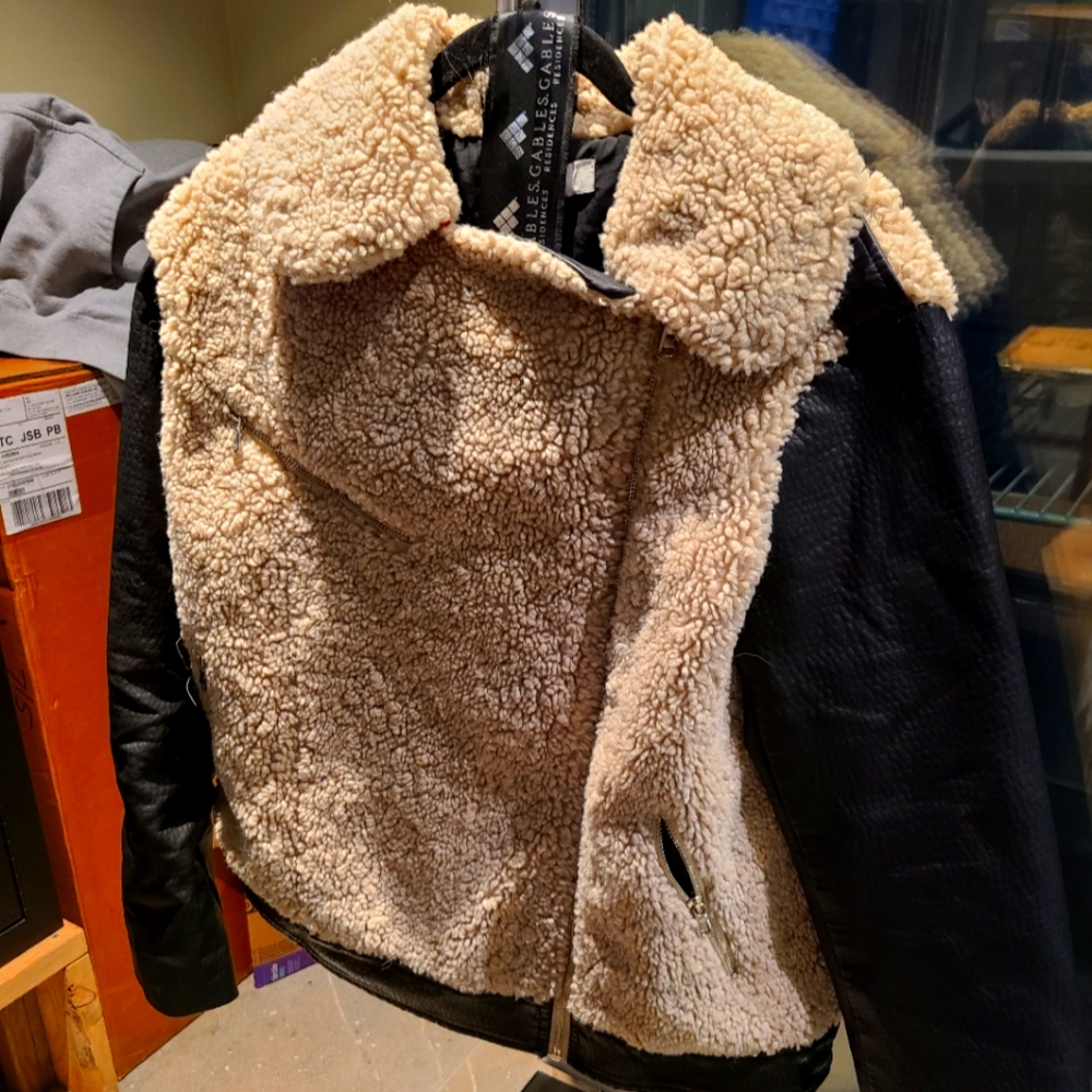 Peter Som Collective Faux Shearling Moto Jacket
